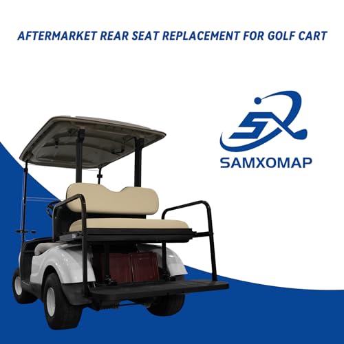 Golf Cart Universal Rear Replacement Cushions for EZGO/Club Car/Yamaha with Flip Rear Seat Kit, Black,2 Piece Set, Beige|B0CZD4K7CH