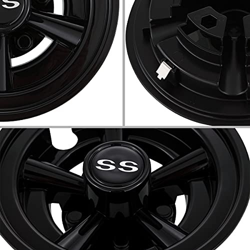 Golf Cart Accessories Wheel Covers Hub Caps for Yamaha/Club CAR/EZ-GO Par Car 8" (Set of 4) (Black)|B09P3KL93P