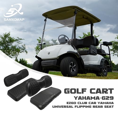 Golf Cart Seat Covers Front and Rear Waterproof and Sun Resistant Marine Grade Vinyl Leather Seat Cover Accessories for Yamaha Drive 2007-2016/Drive 2 2017+, Black(4PCS)|B0C89K4QHM