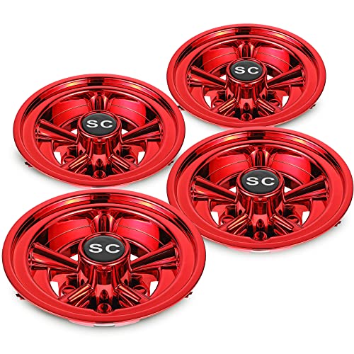 HUNCHENXIANG Golf Cart SS Wheel Covers for EZGO, Club Car, Yamaha Par Car- 8 Inch Chrome Hub Caps Set of 4|B0B4JNQQ54