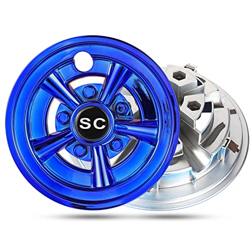 HUNCHENXIANG Golf Cart SS Wheel Covers for EZGO, Club Car, Yamaha Par Car- 8 Inch Chrome Hub Caps Set of 4|B0B4JNVNC7