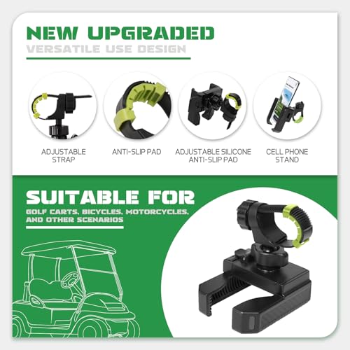 Golf Cart Phone Holder for EZGO Club Car Yamaha, Widely Use for Golf Push Cart Motorcycle Bike Treadmill Scooter Phone Mount, Compatible with iPhone/Samsung/Pixel all Phones, Golf Cart Accessories|B0F1S327NW