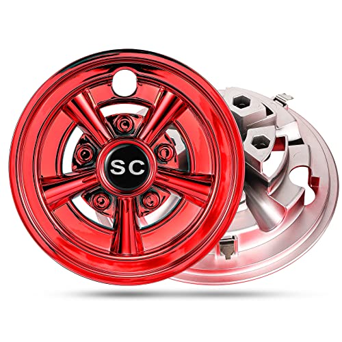 HUNCHENXIANG Golf Cart SS Wheel Covers for EZGO, Club Car, Yamaha Par Car- 8 Inch Chrome Hub Caps Set of 4|B0B4JNQQ54
