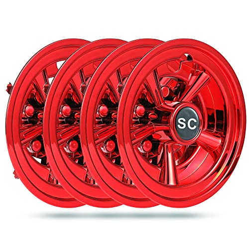 HUNCHENXIANG Golf Cart SS Wheel Covers for EZGO, Club Car, Yamaha Par Car- 8 Inch Chrome Hub Caps Set of 4|B0B4JNQQ54