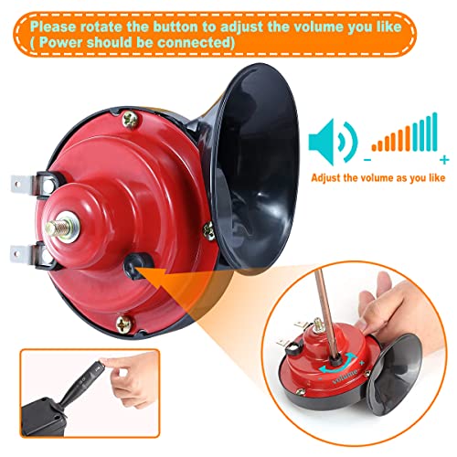 XUANYUDG0769 12V Universal Snail Golf Cart Horn Kit, Adjustable Volume Control Electric Horn for EZGO, Club Car, Yamaha, UTVS, ATV, Boat|B0B1ZLL5R9