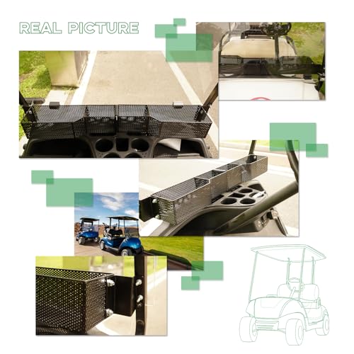 XUANYUDG0769 Golf Cart Front Inner Basket Mesh Storage Tray Organizer Extended Additional Storage for Golf Carts|B0DDH3LND3