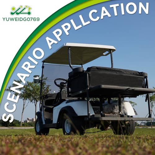 Golf Cart Storage Organizer, Sturdy Golf Cart Trunk Organizer, Collapsible for Yamaha,Club Car, EZGO Golf Cart, Pickup Truck Bed, Van, Adjustable Securing Straps, Foldable Cover Black|B0CJHX3TT3