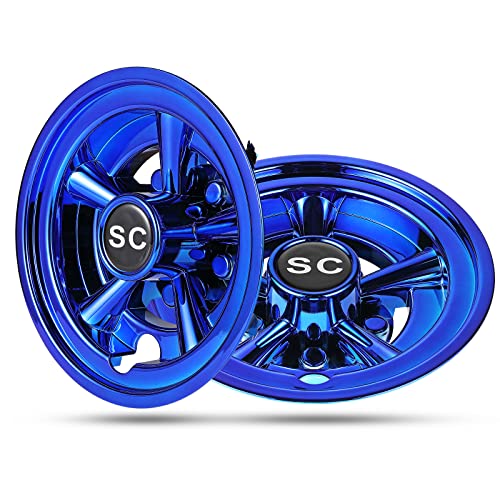 HUNCHENXIANG Golf Cart SS Wheel Covers for EZGO, Club Car, Yamaha Par Car- 8 Inch Chrome Hub Caps Set of 4|B0B4JNVNC7