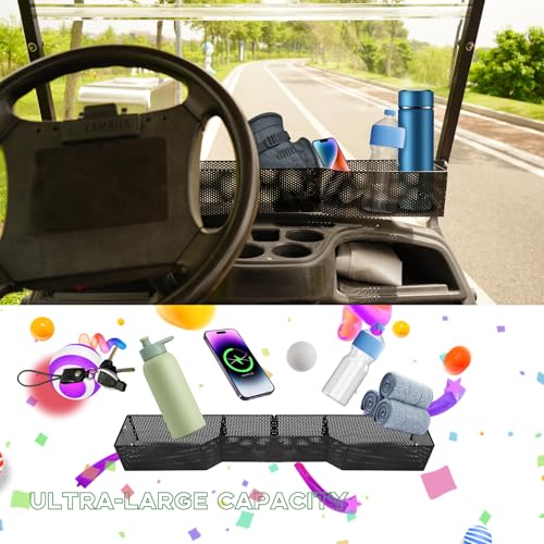 XUANYUDG0769 Golf Cart Front Inner Basket Mesh Storage Tray Organizer Extended Additional Storage for Golf Carts|B0DDH3LND3