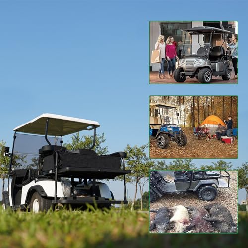 Golf Cart Storage Organizer, Sturdy Golf Cart Trunk Organizer, Collapsible for Yamaha,Club Car, EZGO Golf Cart, Pickup Truck Bed, Van, Adjustable Securing Straps, Foldable Cover Black|B0CJHX3TT3