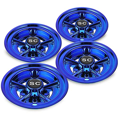 HUNCHENXIANG Golf Cart SS Wheel Covers for EZGO, Club Car, Yamaha Par Car- 8 Inch Chrome Hub Caps Set of 4|B0B4JNVNC7