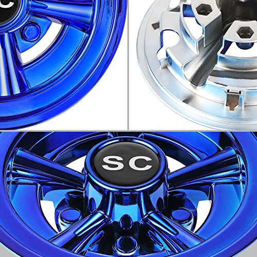 HUNCHENXIANG Golf Cart SS Wheel Covers for EZGO, Club Car, Yamaha Par Car- 8 Inch Chrome Hub Caps Set of 4|B0B4JNVNC7