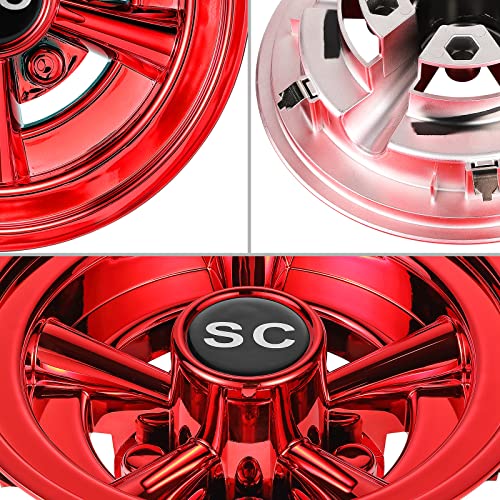 HUNCHENXIANG Golf Cart SS Wheel Covers for EZGO, Club Car, Yamaha Par Car- 8 Inch Chrome Hub Caps Set of 4|B0B4JNQQ54
