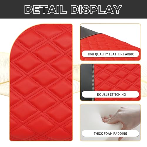 EZGO TXT Seat Covers, EZGO TXT Golf Cart Seat Covers for 1994-2013 EZGO TXT OEM Ordinary Seat, Marine Grade Vinyl Leather, Anti-Scratch/Anti-Fading/Easy to Install, Diamond/Red(4PCS/Front & Rear)|B0DPKS48VW