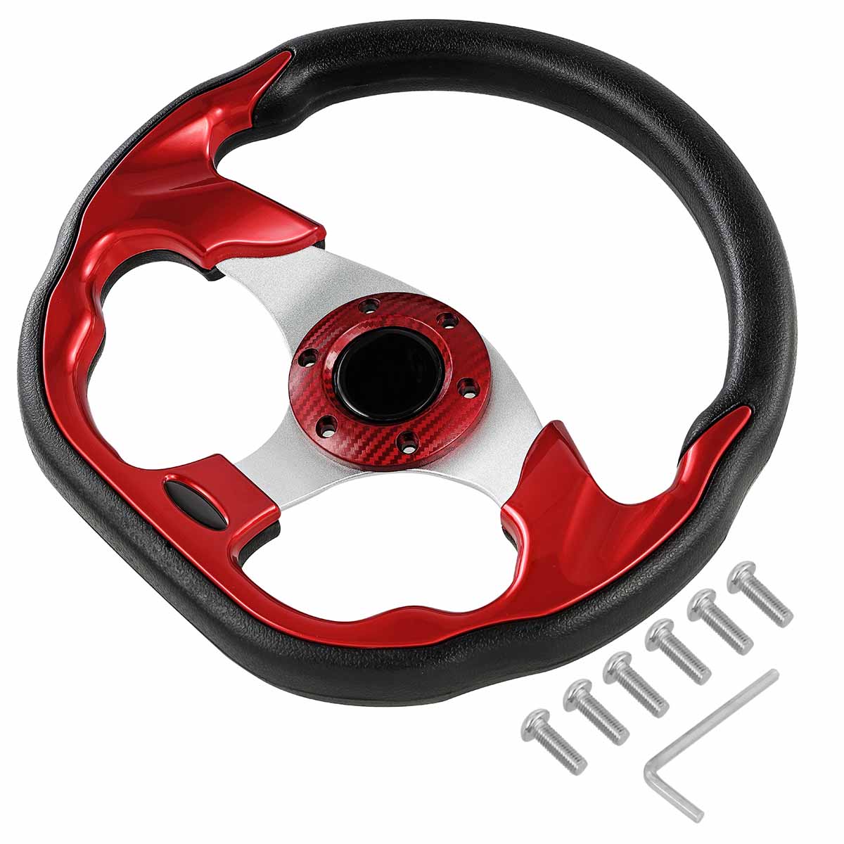 HANGKUNNEE Golf Cart Steering Wheel Red Other models TXT, RXV, DS, Precedent, yamaha models